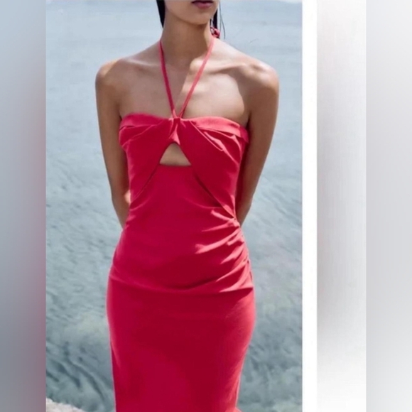 Zara Strapless Red Dress - Picture 4 of 4